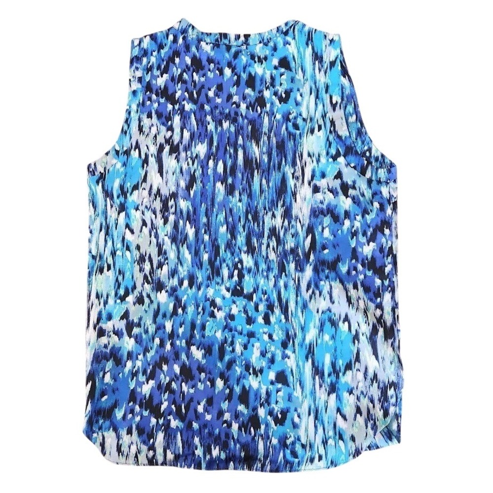 Charlie Jade Women Blue Abstract Print Sleeveless Boho Chic Blouse Top Small A49 - Picture 5 of 9